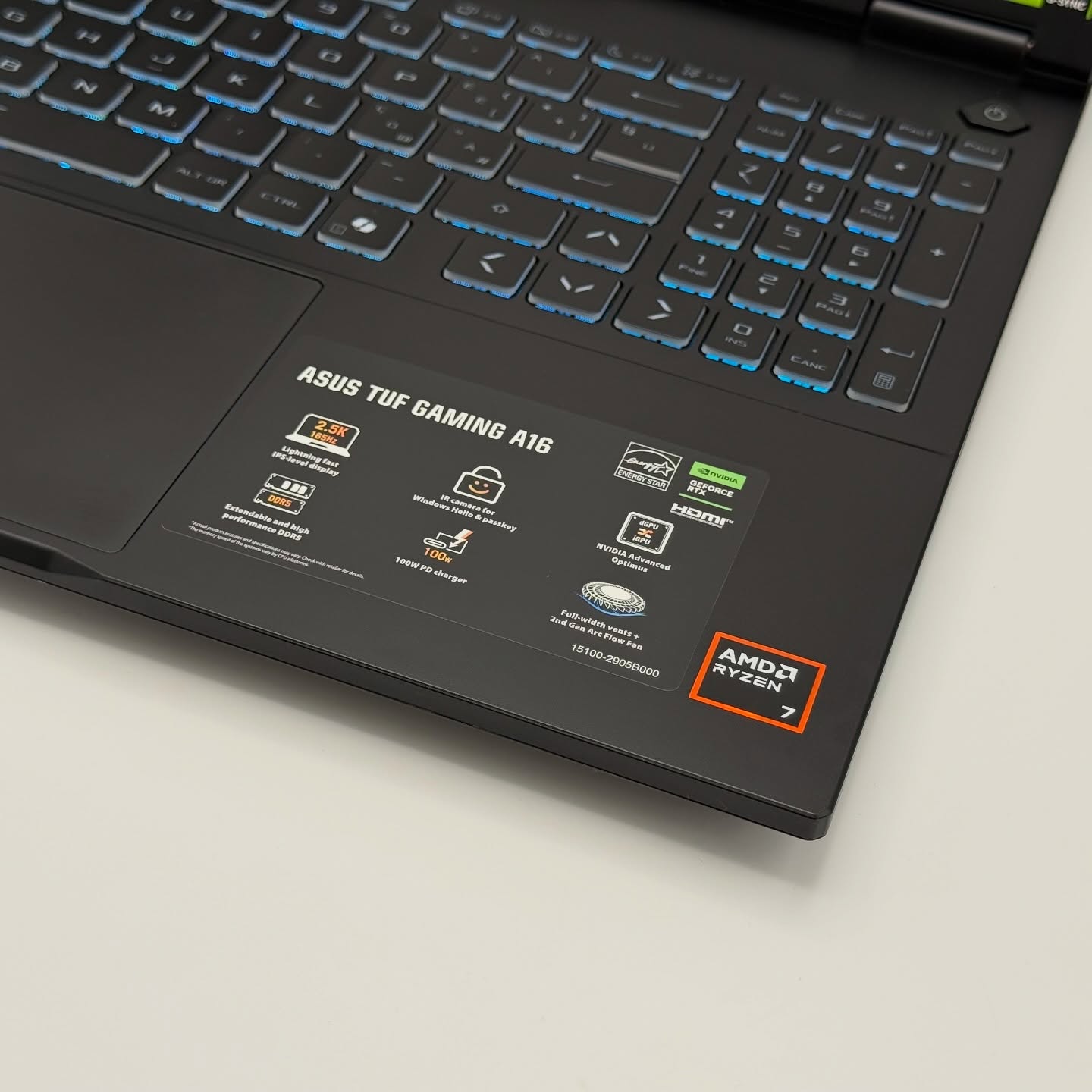 ASUS TUF A16 / RYZEN 7 260 / RTX 5060 8Go / 16Go DDR5 / 1To SSD / 16” QHD+ 165Hz – Image 10