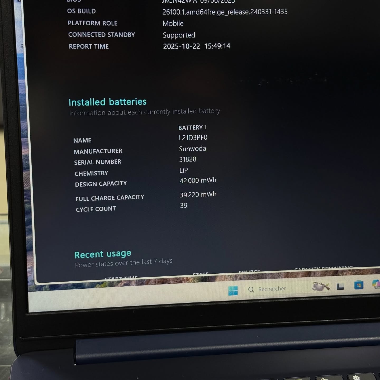 LENOVO IDEAPAD SLIM 1 / 12th I3-1215U / 16Go DDR4 / 256SSD / 15.6” FHD – Image 10