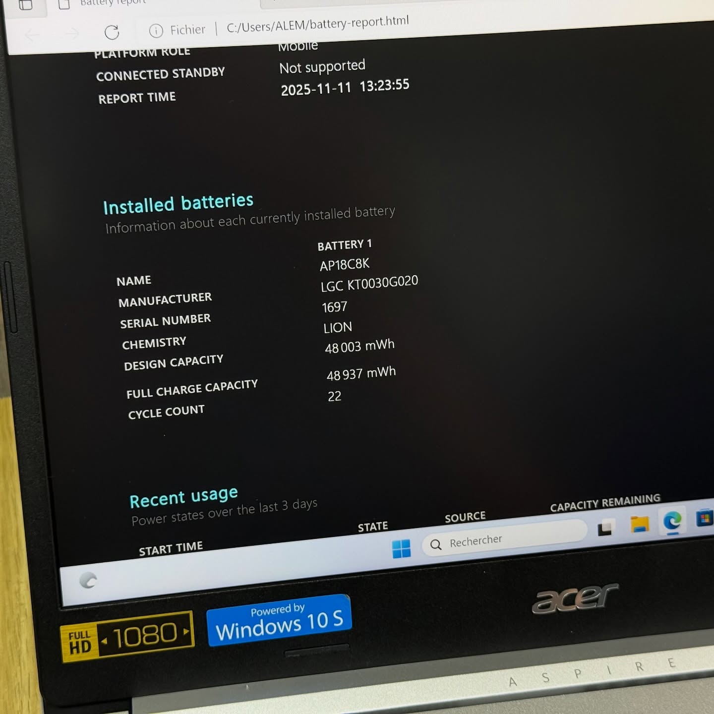 ACER ASPIRE 3 / 10th i3-10110U / 20Go DDR4 / 256SSD / 14” FHD – Image 10