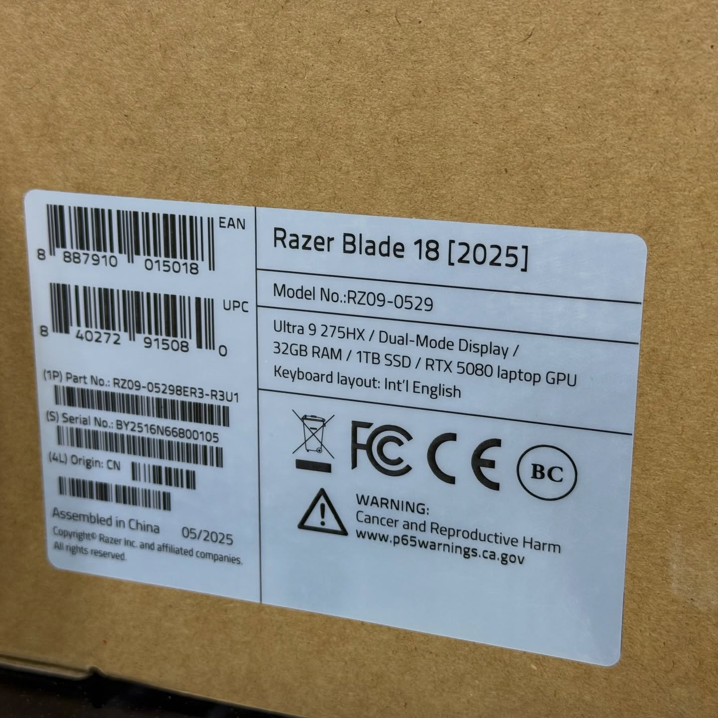 Razer Blade 18 (2025) – Ultra 9 / RTX 5080 – Neuf – Image 7
