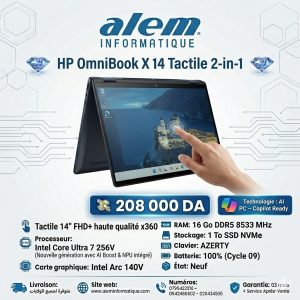 HP OmniBook X 14 Flip 2-in1 – Ultra 7 / 16 Go / 1 To SSD / AI PC nouvelle génération