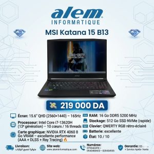 MSI Katana 15 B13 – i7-13620H / 16 Go DDR5 / RTX 4060 / QHD 165Hz